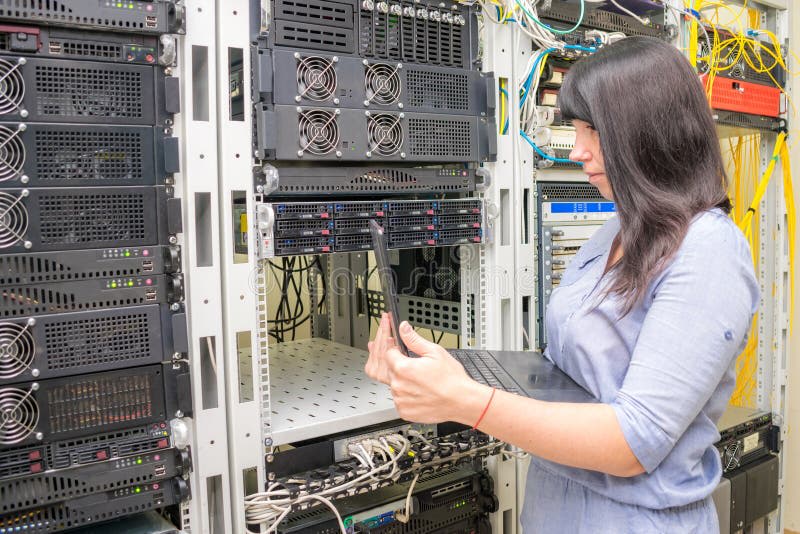 IT professional in server room